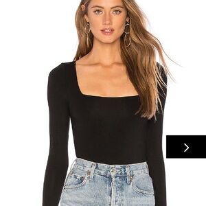 Superdown Black Long Sleeve Bodysuit
